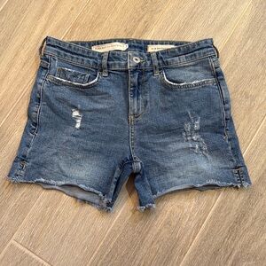 Pilcro by Anthropologie Slim Boyfriend High Rise Cutoff Jean Shorts